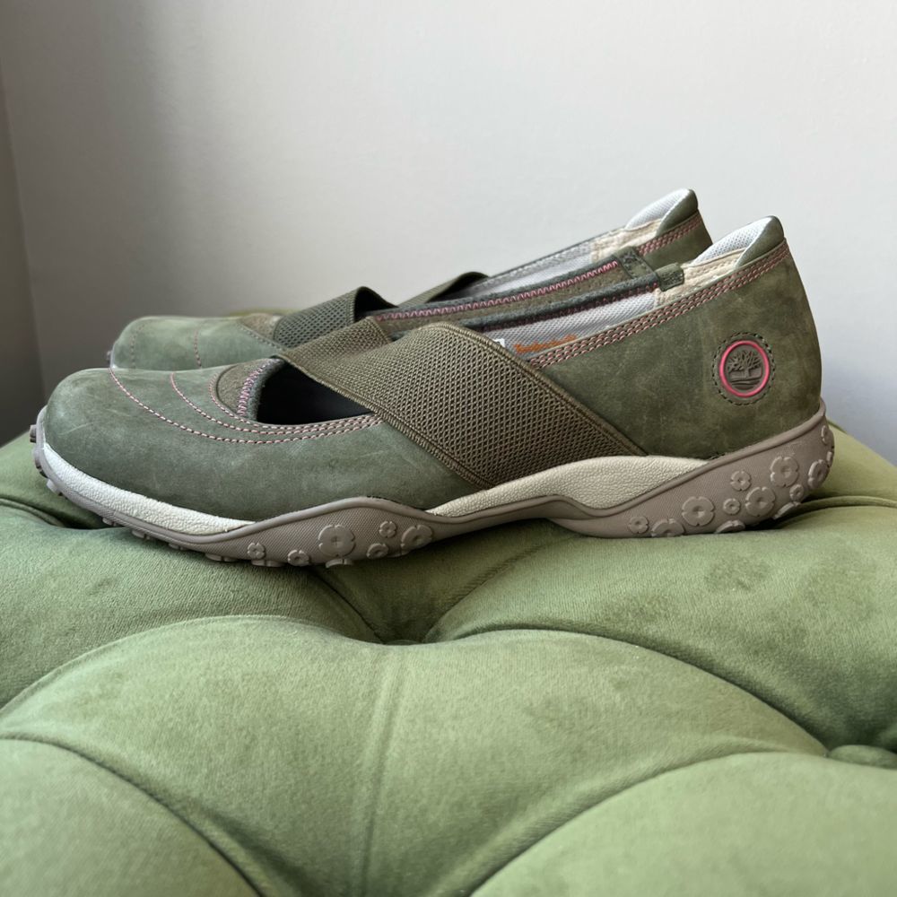 Timberland Women's Slip On Comfort Green Suede Leather Shoes Women’s 9.5